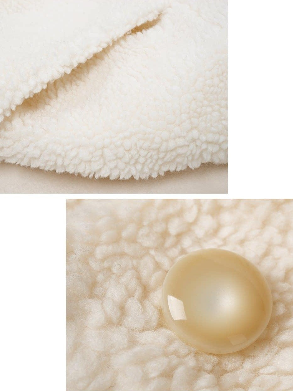 someonesometimes Lambswool Lined Relaxed Notched Lapel Women Beige Wool Blend Wool Coats