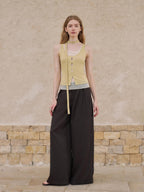 someonesometimes Lightweight Lyocell Slim Fit Mesh Cutout Cami Women Goose Yellow Tank Tops