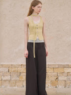 someonesometimes Lightweight Lyocell Slim Fit Mesh Cutout Cami Women Goose Yellow Tank Tops