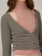 someonesometimes Lightweight Nylon Pullover Round Neck Commuter Regular Fit Smoke Gray Cardigans