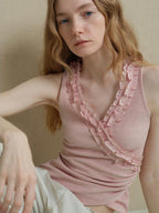 someonesometimes Lightweight Poly Blend Ruched Floral Slim Fit Workwear Women Water Pink Camisoles