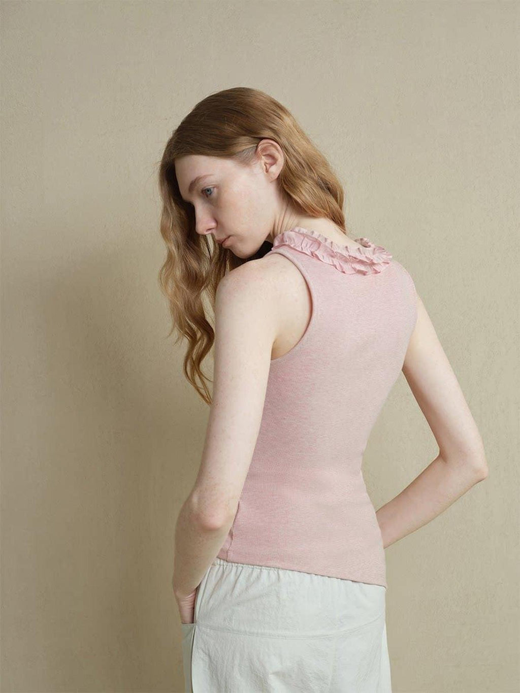 someonesometimes Lightweight Poly Blend Ruched Floral Slim Fit Workwear Women Water Pink Camisoles