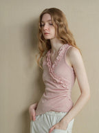 someonesometimes Lightweight Poly Blend Ruched Floral Slim Fit Workwear Women Water Pink Camisoles