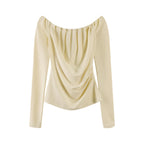 someonesometimes_Lyocell_Blend_Slim_Fit_Ruching_Youth_Casual_Goose_Yellow_Long_Sleeve_T-Shirts_MISSTT