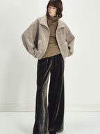 someonesometimes Minimalist Deep Olive Green Polyester Natural Waist Pocket Wide Leg Women Pants