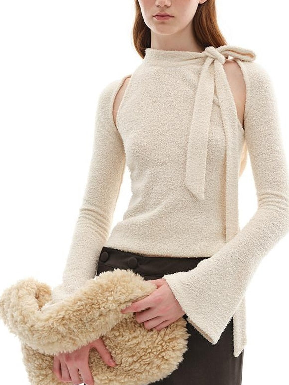 someonesometimes Moisture Wicking Slim Fit Round Neck Cream Solid Casual Long Sleeve T-Shirts