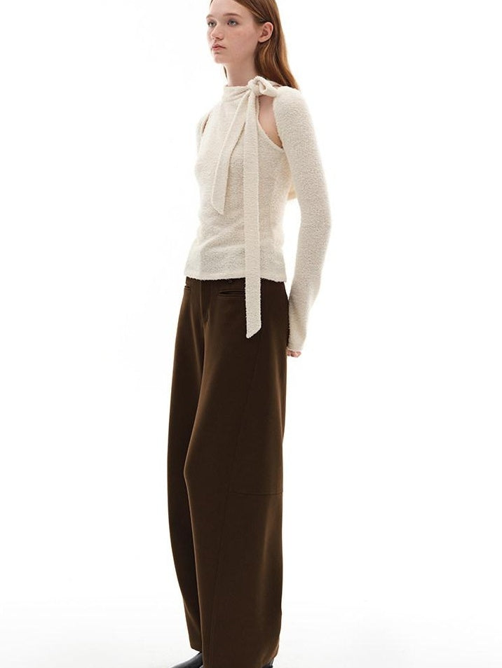 someonesometimes Moisture Wicking Slim Fit Round Neck Cream Solid Casual Long Sleeve T-Shirts