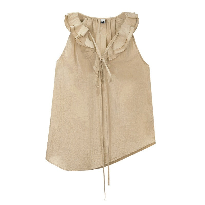 someonesometimes_Mustard_Tie_Front_Ruffle_Trim_Versatile_Women_Cotton_Off_Shoulder_Crop_Tops_MISSTT