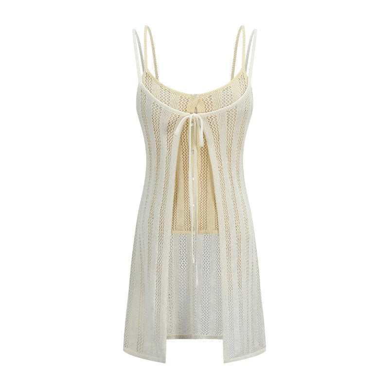 someonesometimes_Openwork_Mesh_Faux_Two_Piece_Slim_Fit_Original_Design_Women_Spaghetti_Strap_Top_MISSTT