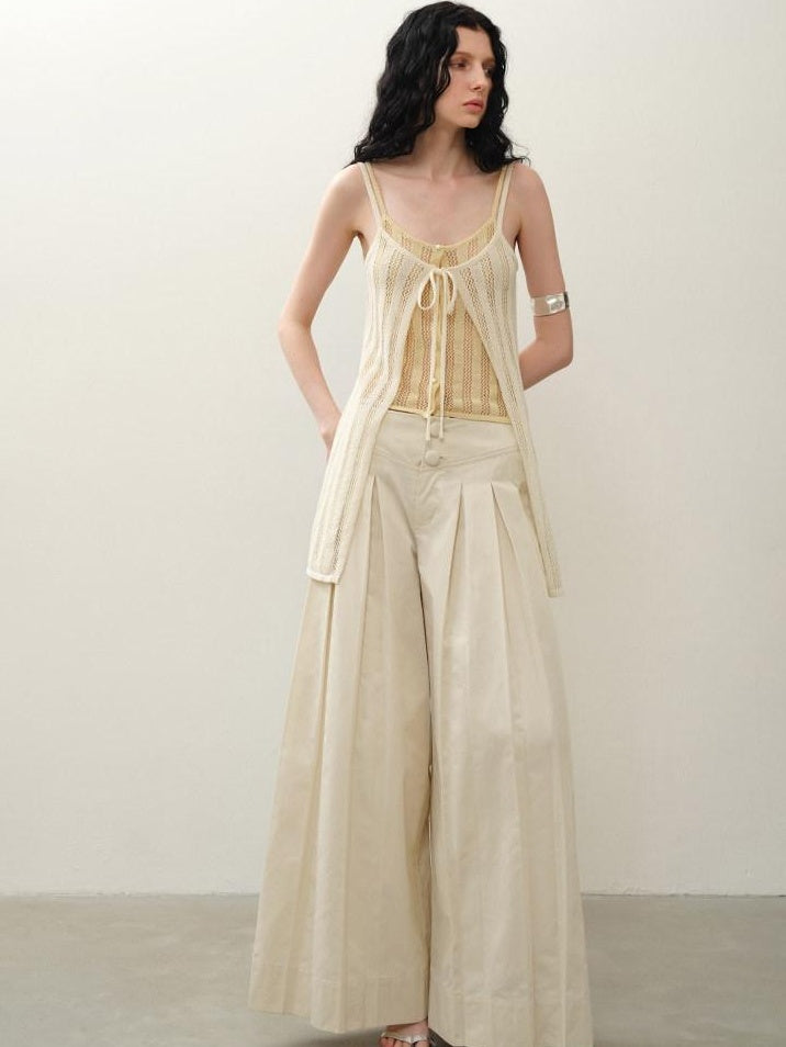 someonesometimes Openwork Mesh Faux Two Piece Slim Fit Original Design Women Spaghetti Strap Top