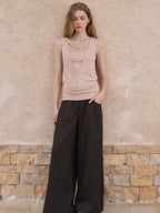 someonesometimes Original Patchwork Slim Fit Strappy Lyocell Wool Blend Coral Tank Tops