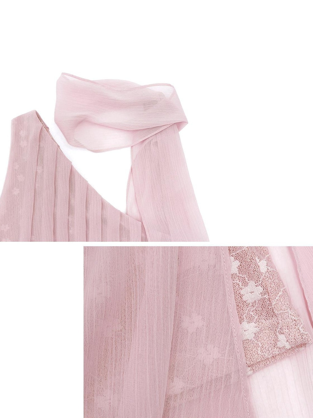 someonesometimes Patchwork Asymmetrical Halter Loose Women Mist Pink Off Shoulder Crop Tops
