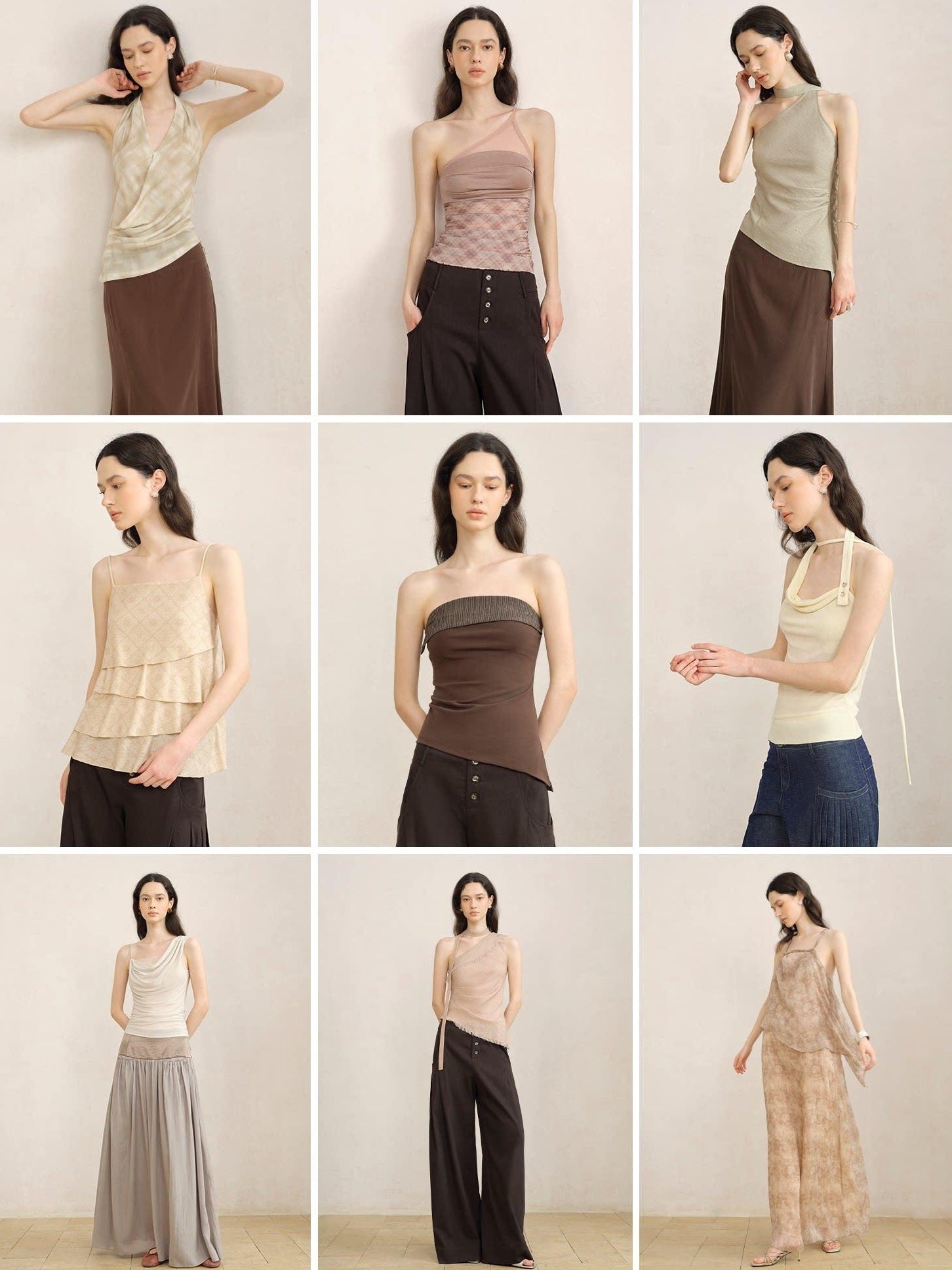 someonesometimes Pleated Commuter Natural Waist Tea Brown Lyocell Blend Wide Leg Pants