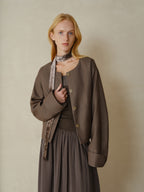 someonesometimes Polyester Button Front Halter Loose Casual Brown Striped Womens Cropped Jackets