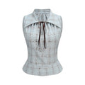 someonesometimes_Polyester_Plaid_Short_Sleeve_Top_And_Pleated_Skirt_For_Young_Women_Two_Piece_Set_MISSTT