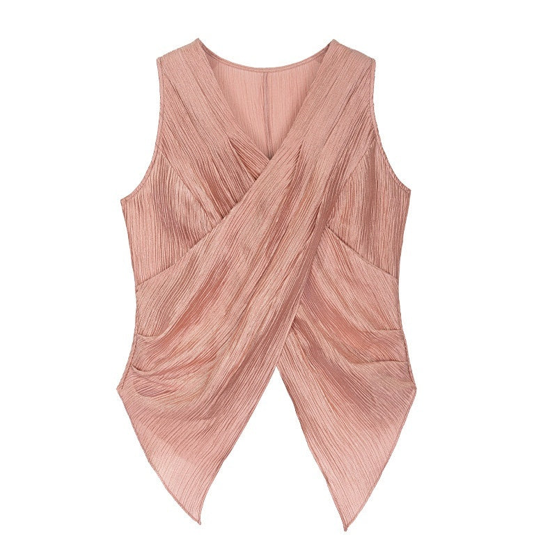 someonesometimes_Ribbed_Patchwork_Zip_Front_Commuter_Strappy_Loose_Fit_Women_Tank_Tops_MISSTT