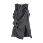 someonesometimes_Satin_Strappy_Original_Design_Slim_Fit_Elegant_Gray_Off_Shoulder_Crop_Tops_MISSTT