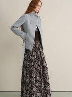 someonesometimes Sky Blue Wool Blend Double Breasted Stand Collar Slim Fit Vintage Short Coat