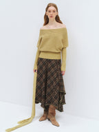someonesometimes Soft Acrylic Blend Knitted Oversized Casual Women Willow Green Fashion Scarves