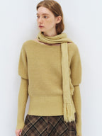 someonesometimes Soft Acrylic Blend Knitted Oversized Casual Women Willow Green Fashion Scarves