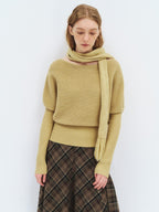 someonesometimes Soft Acrylic Blend Knitted Oversized Casual Women Willow Green Fashion Scarves