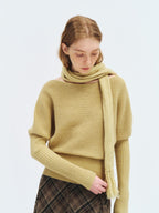 someonesometimes Soft Acrylic Blend Knitted Oversized Casual Women Willow Green Fashion Scarves