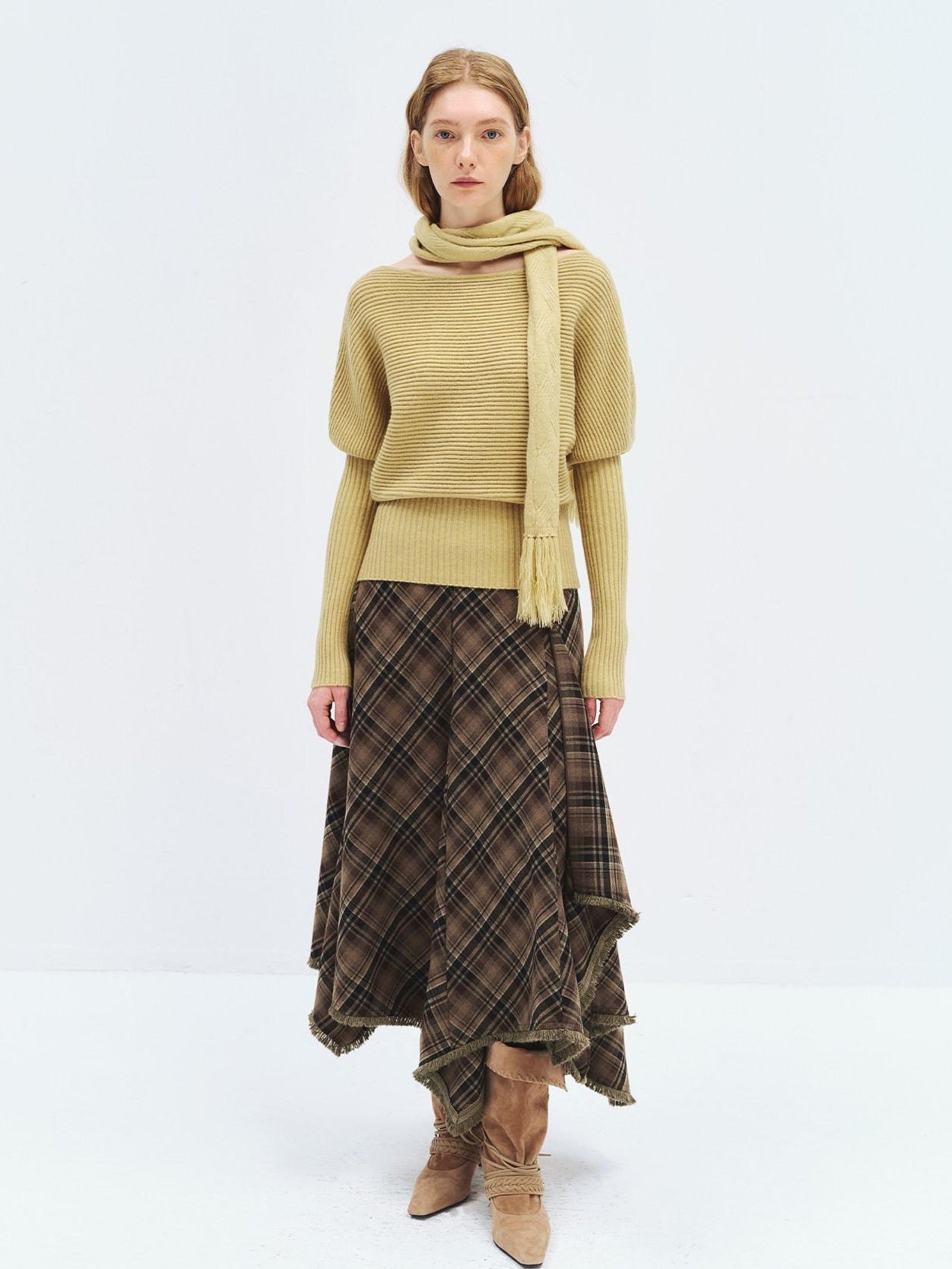 someonesometimes Soft Acrylic Blend Knitted Oversized Casual Women Willow Green Fashion Scarves