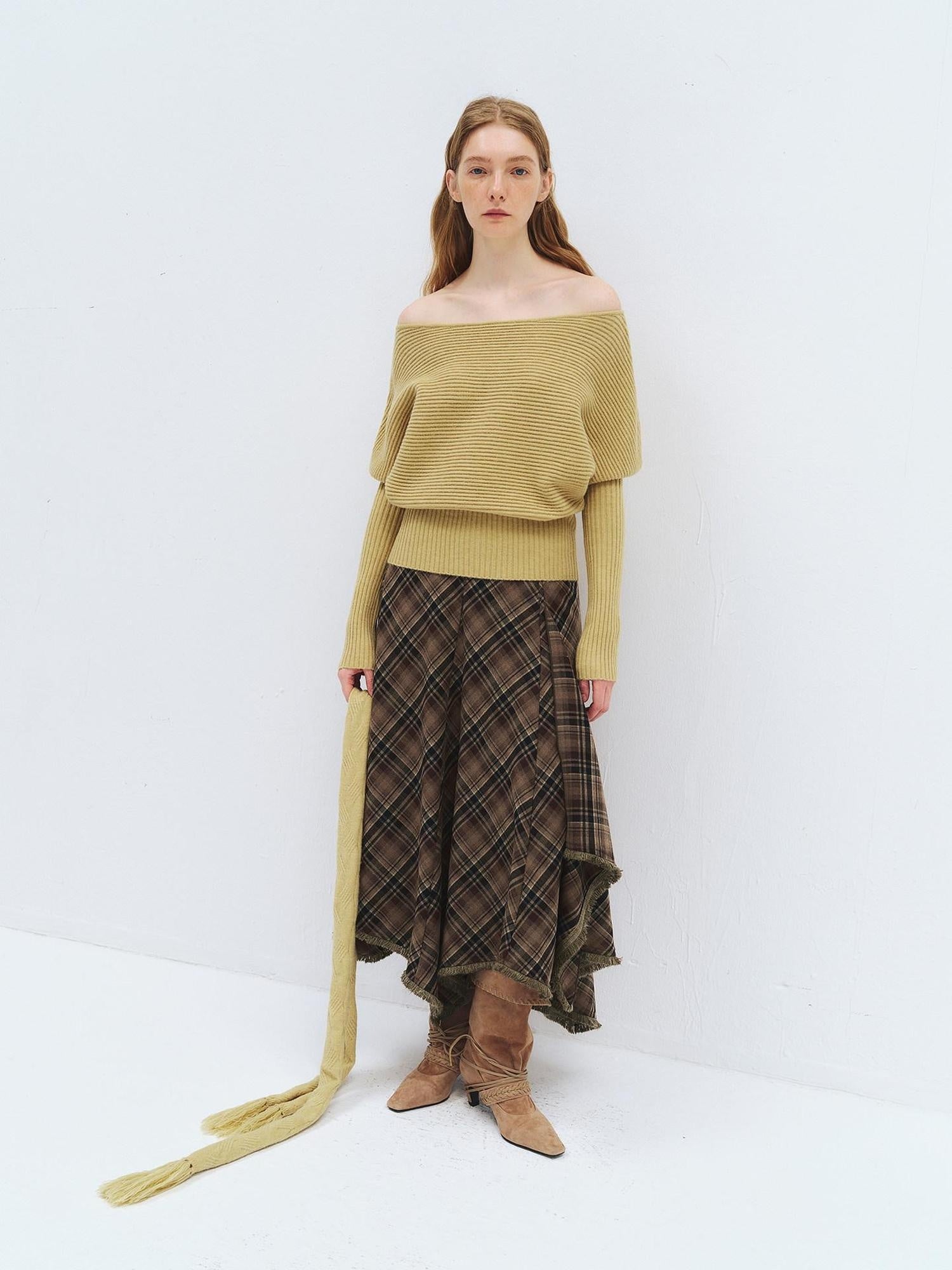 someonesometimes Soft Acrylic Blend Knitted Oversized Casual Women Willow Green Fashion Scarves