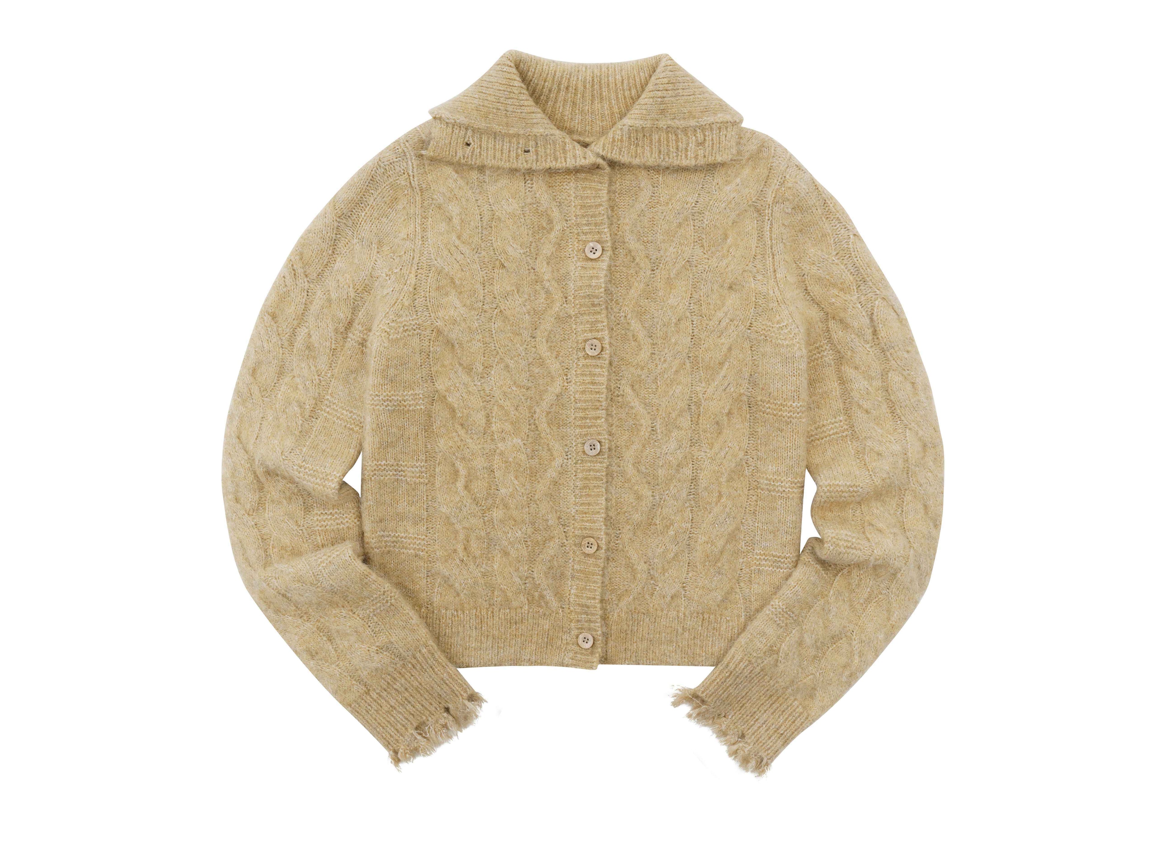 someonesometimes_Soft_Acrylic_Long_Sleeve_Button_Front_Slim_Fit_Womens_Mustard_Yellow_Cardigans_MISSTT