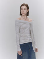 someonesometimes Soft Lyocell Wool Blend Slim Waist Boatneck Knit Office Women Sweater