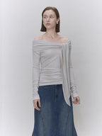 someonesometimes Soft Lyocell Wool Blend Slim Waist Boatneck Knit Office Women Sweater