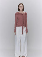 someonesometimes Soft Lyocell Wool Blend Slim Waist Boatneck Knit Office Women Sweater