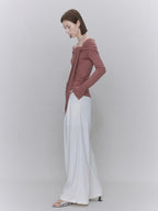 someonesometimes Soft Lyocell Wool Blend Slim Waist Boatneck Knit Office Women Sweater