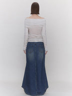 someonesometimes Soft Lyocell Wool Blend Slim Waist Boatneck Knit Office Women Sweater