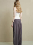 someonesometimes Soft Modal Asymmetric Slim Strappy Layered Women Pearl White Tank Tops