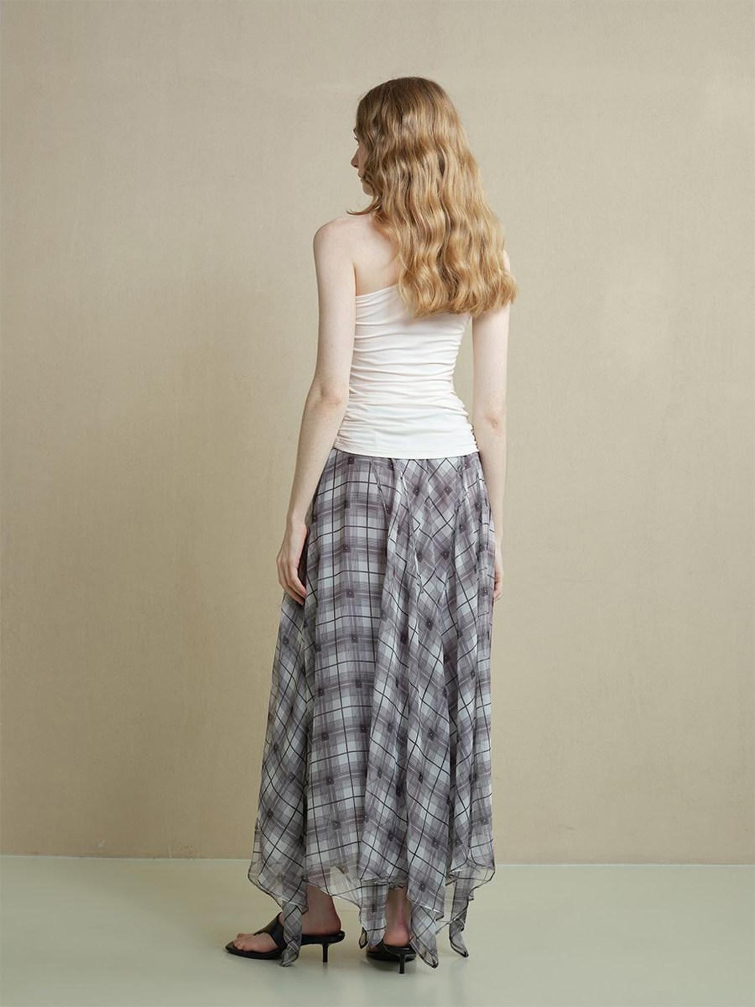 someonesometimes Soft Modal Asymmetric Slim Strappy Layered Women Pearl White Tank Tops