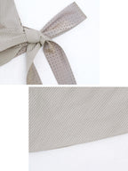 someonesometimes Soft Modal V-neck Slim Side Tie Polka Dot Women Slate Gray Tank Tops