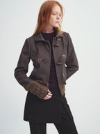 someonesometimes Soft Stretch Cotton Blend Cropped Slim Casual Long Sleeve Toggle Cardigan