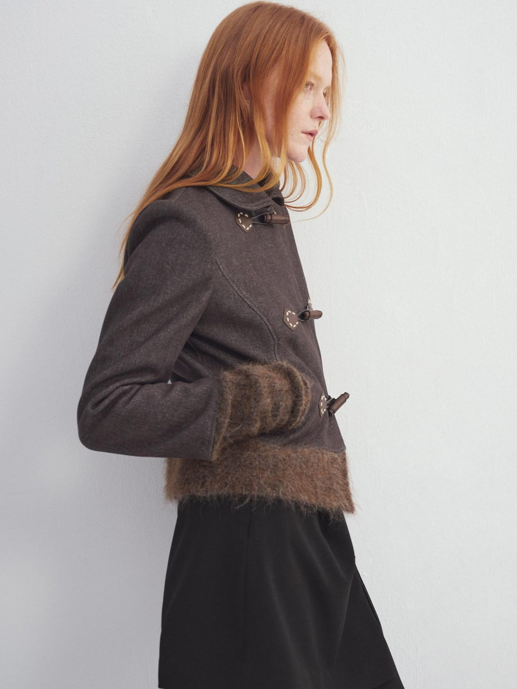 someonesometimes Soft Stretch Cotton Blend Cropped Slim Casual Long Sleeve Toggle Cardigan