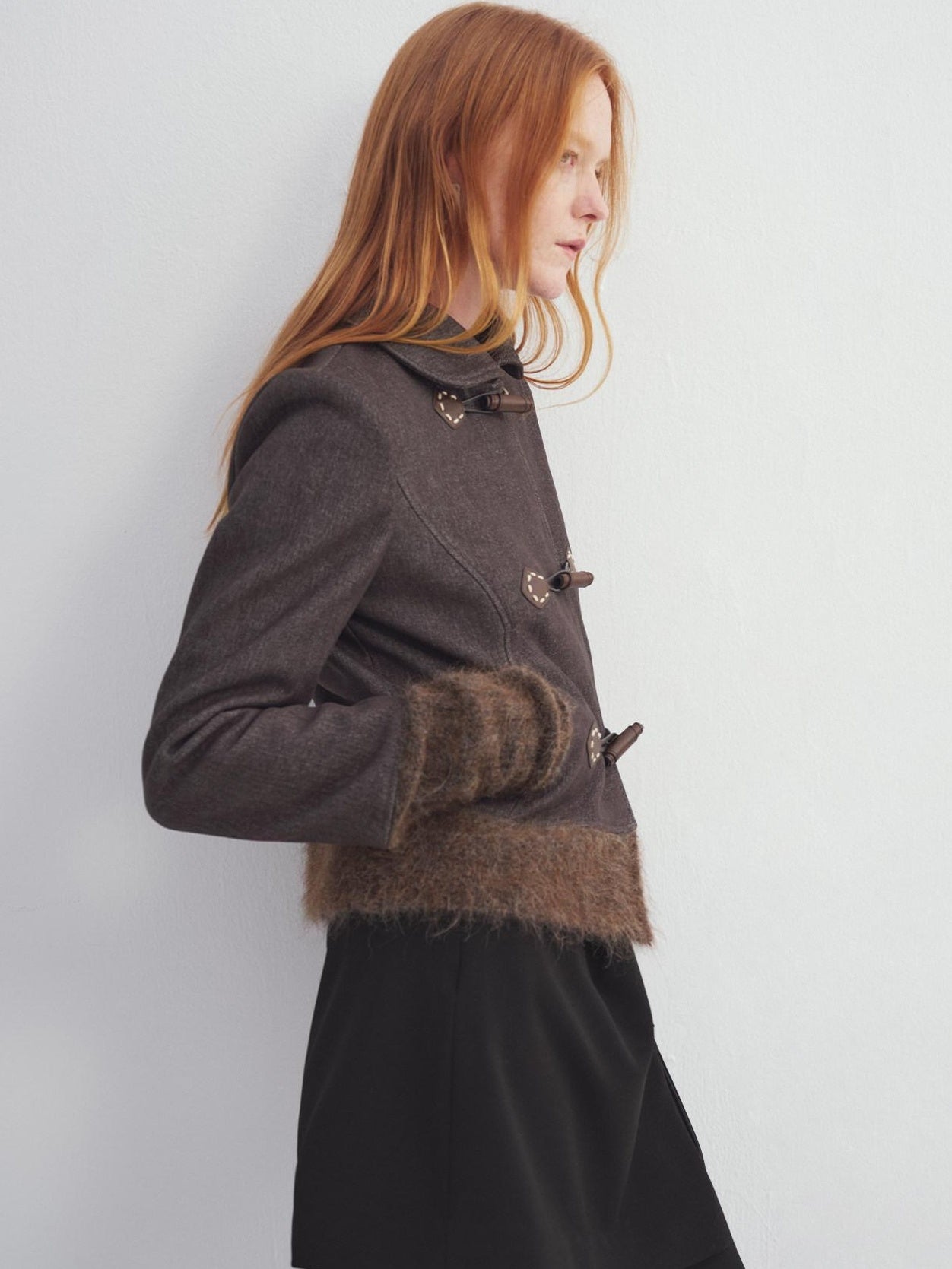 someonesometimes Soft Stretch Cotton Blend Cropped Slim Casual Long Sleeve Toggle Cardigan