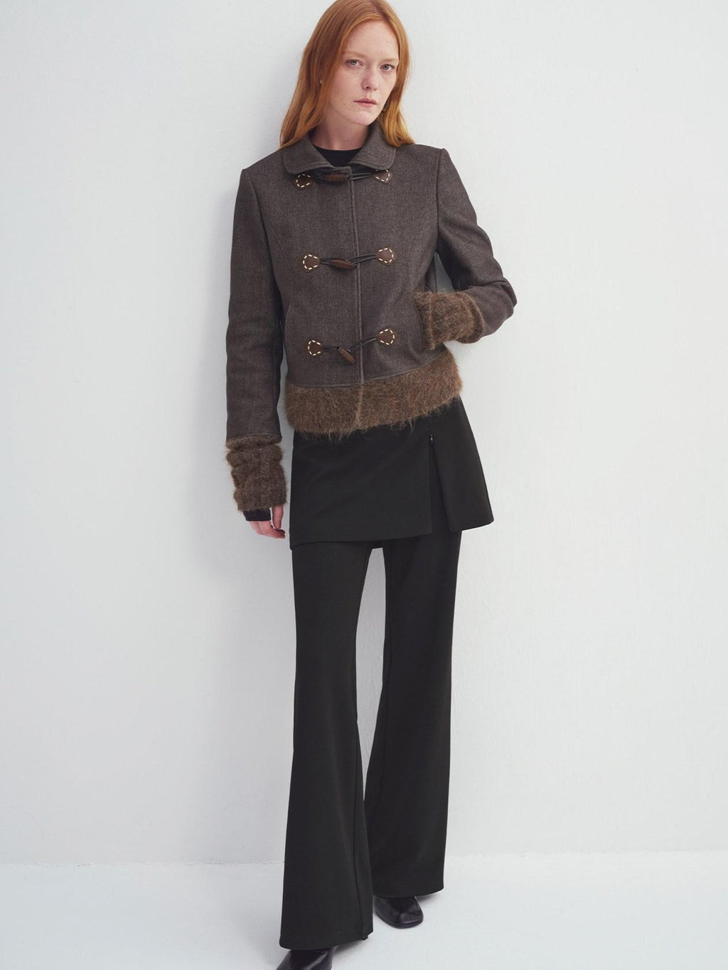 someonesometimes Soft Stretch Cotton Blend Cropped Slim Casual Long Sleeve Toggle Cardigan