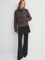 someonesometimes Soft Stretch Cotton Blend Cropped Slim Casual Long Sleeve Toggle Cardigan