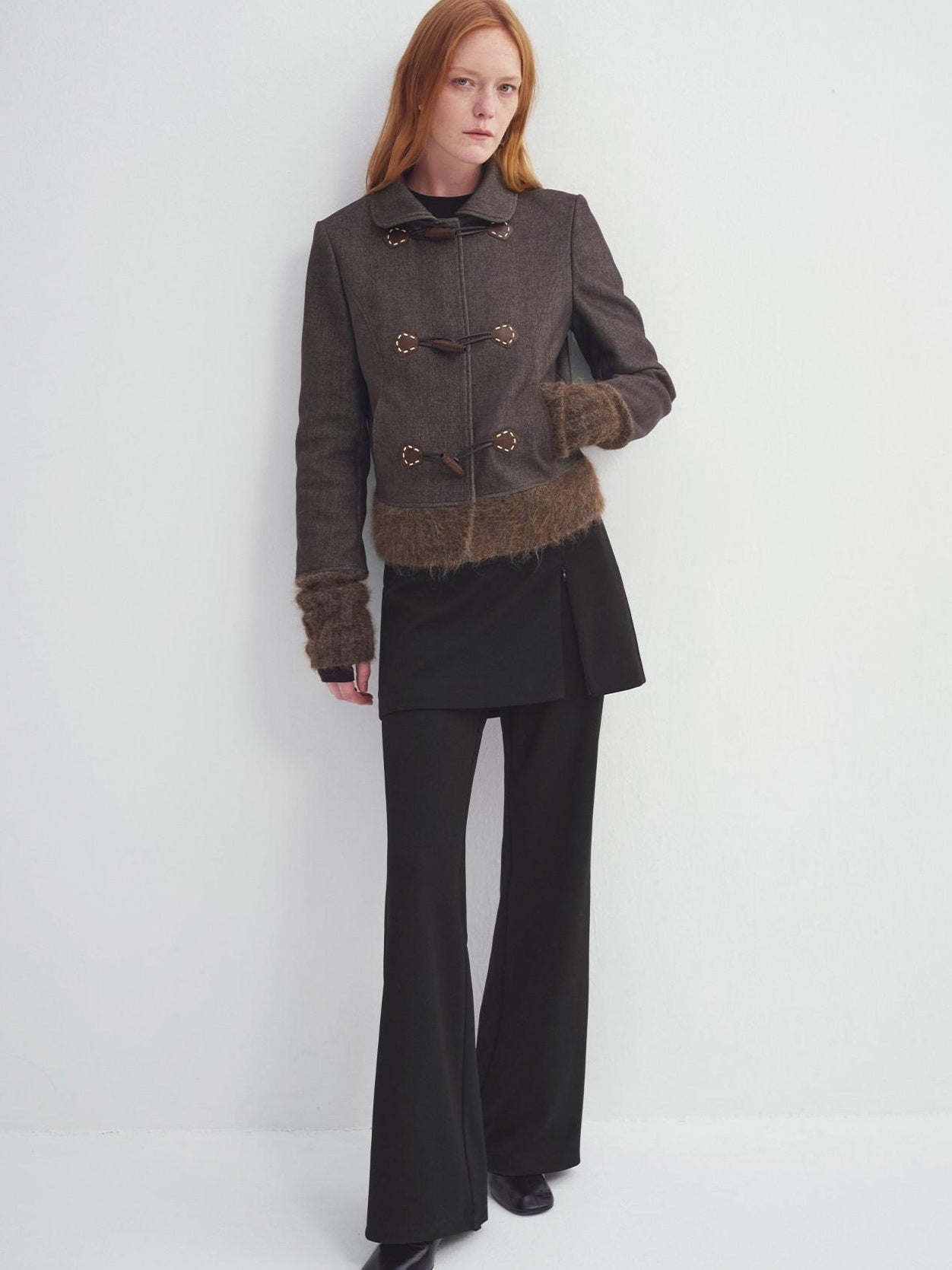 someonesometimes Soft Stretch Cotton Blend Cropped Slim Casual Long Sleeve Toggle Cardigan
