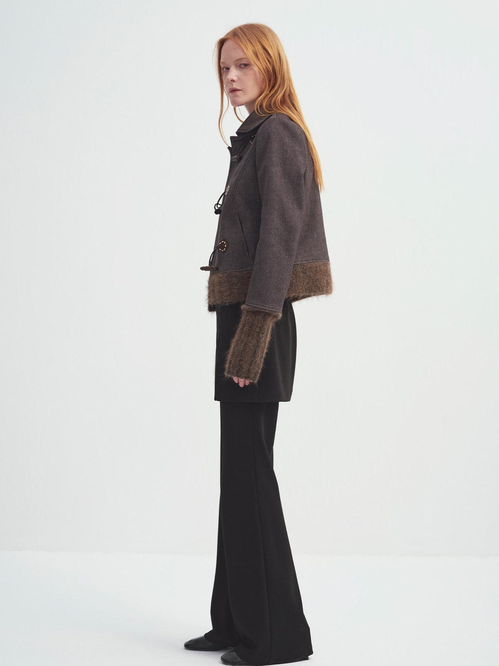 someonesometimes Soft Stretch Cotton Blend Cropped Slim Casual Long Sleeve Toggle Cardigan