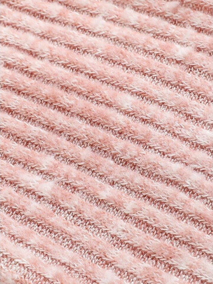 someonesometimes Soft V-neck Viscose Pullover Three Quarter Sleeve Office Women Dusty Pink Top