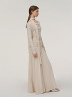 someonesometimes Soft Viscose Stretch Cowl Neck Tea Dress Office Women Cream Knit Dress