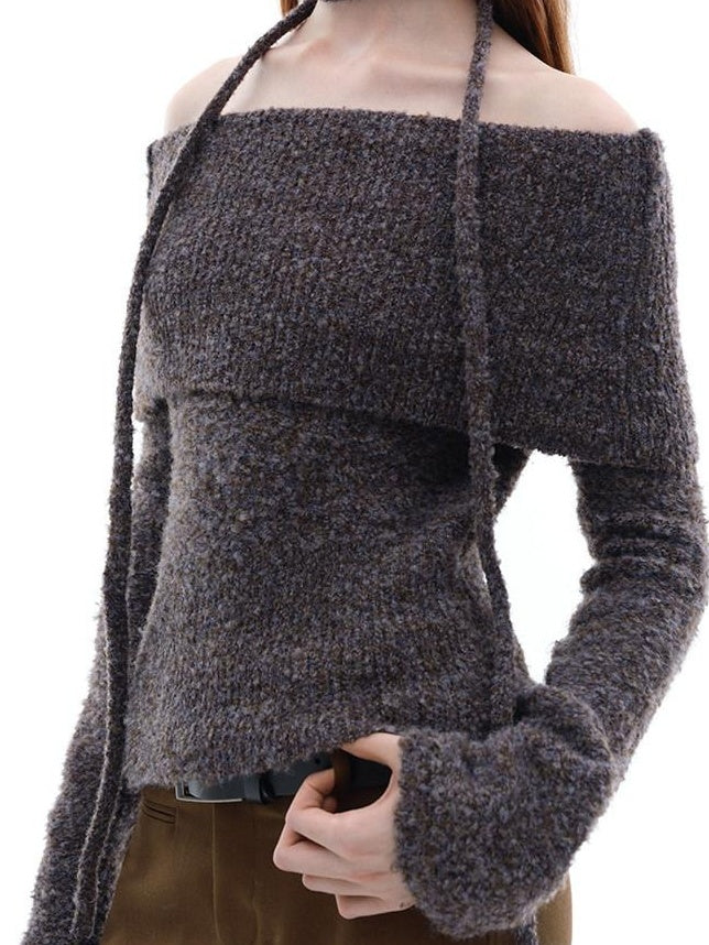 someonesometimes Soft Wool Blend Loose Sweet Princess Pullover Boat Neck Women Sweaters