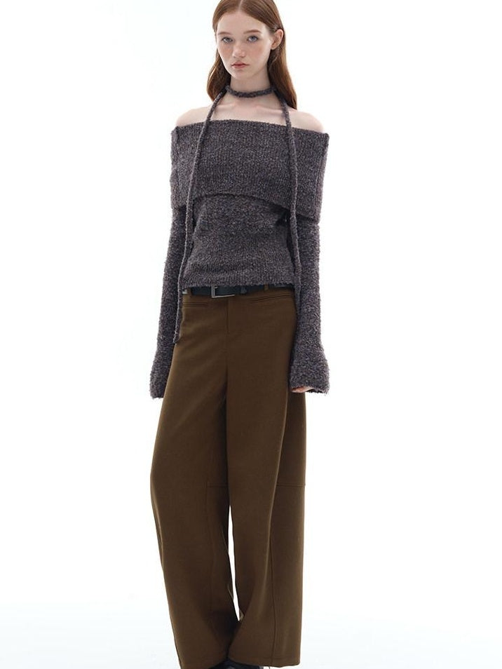 someonesometimes Soft Wool Blend Loose Sweet Princess Pullover Boat Neck Women Sweaters