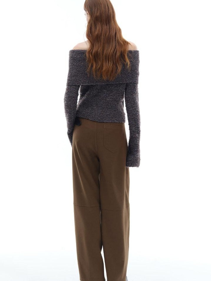 someonesometimes Soft Wool Blend Loose Sweet Princess Pullover Boat Neck Women Sweaters