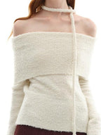 someonesometimes Soft Wool Blend Loose Sweet Princess Pullover Boat Neck Women Sweaters